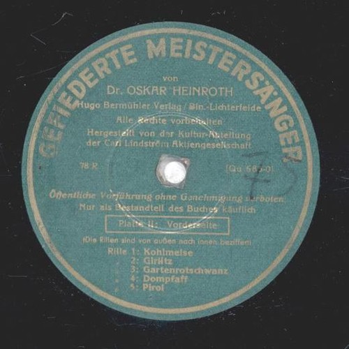 Gefiederte meistersänger - meistersänger,